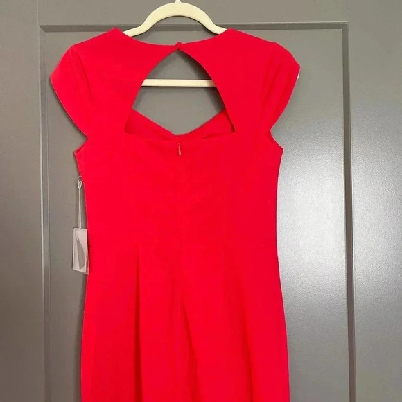 Forever 21 Womens Stretch V-Neck Cap Sleeve Sheath Dress Red Small NWT - Picture 9 of 11